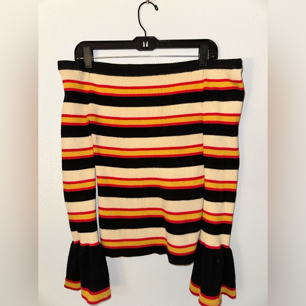 Off The Shoulder Striped Shirt